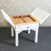 Masuta alba din lemn pentru sah si table L. 66 x l. 66 x H. 59 cm